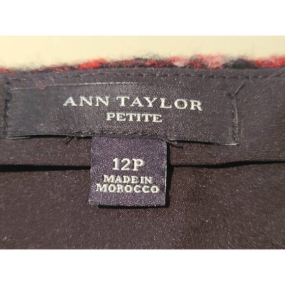 Ann Taylor red white black wool blend skirt - 12p 12 petite - Picture 4 of 6